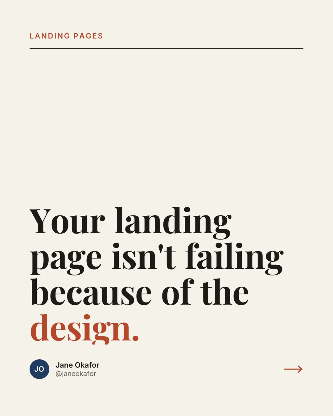 Slide 1 of a carousel about why SaaS landing pages fail, Editorial template